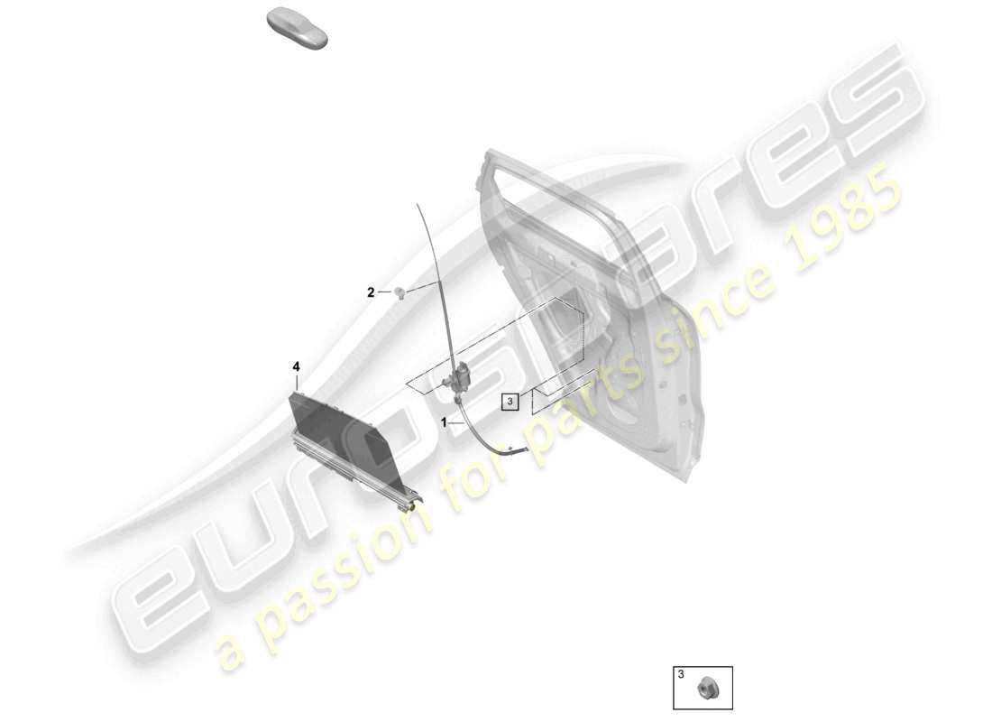 porsche 2026 (cayenne e3 pa) roller blind rear door parts diagram
