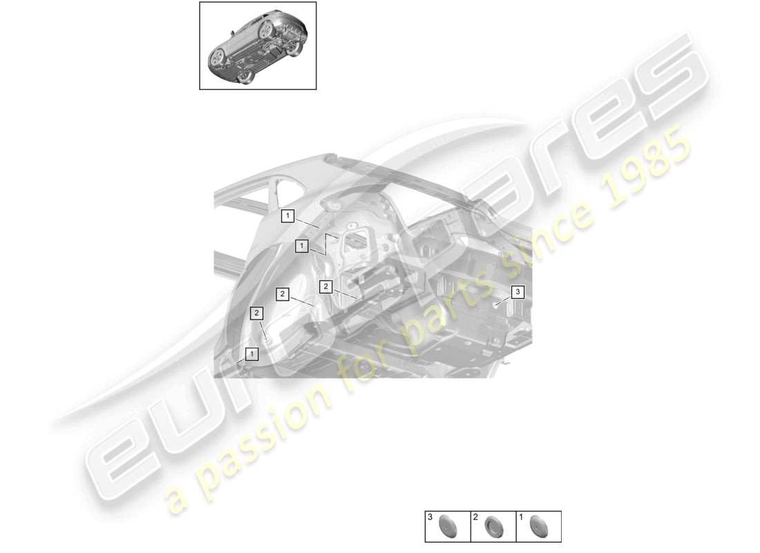 porsche 2021 (macan) bungs rear end cross panel part diagram
