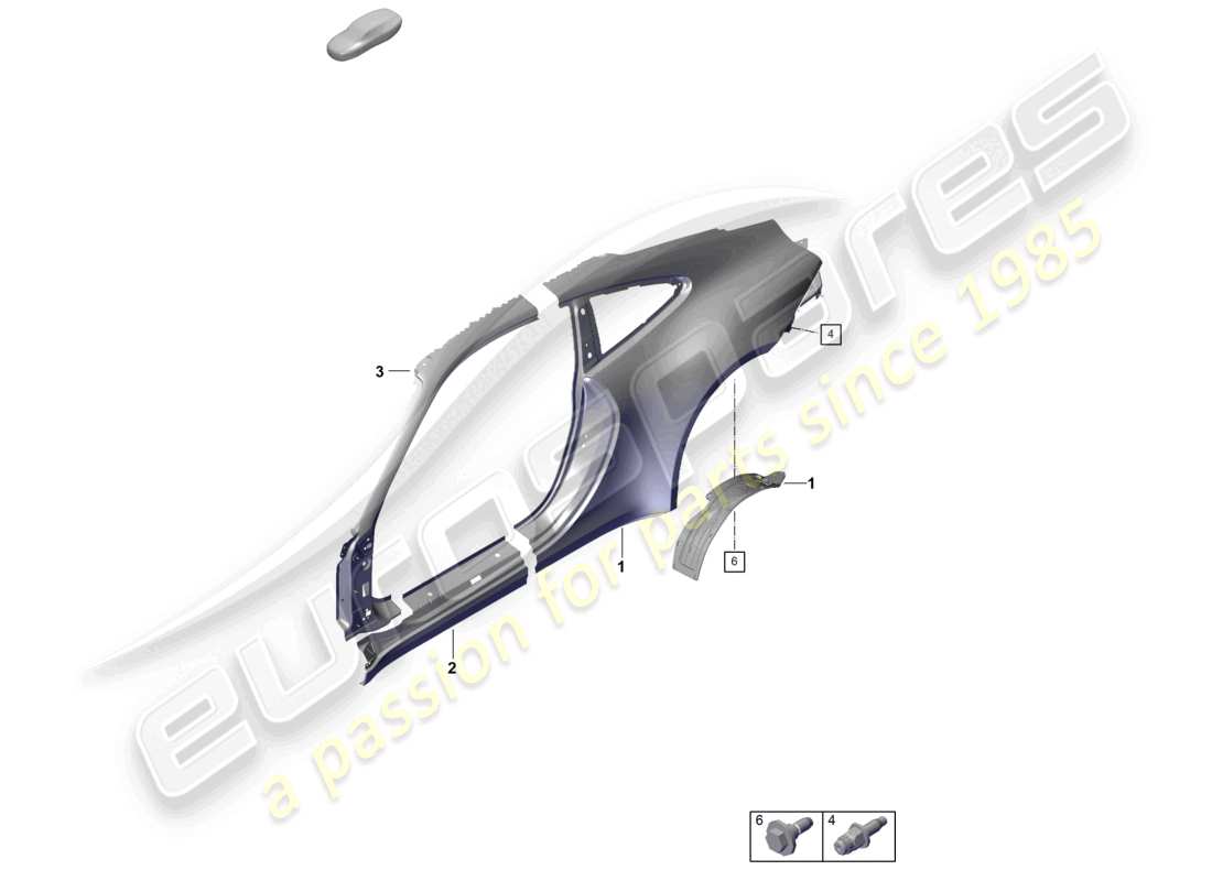 porsche 2020 (992-1 turbo / s) side part outer sport classic part diagram