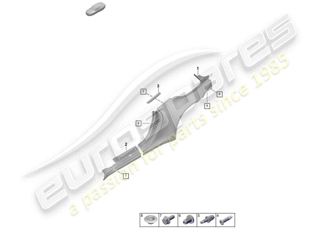 porsche 2026 (992-2) side part cabriolet part diagram