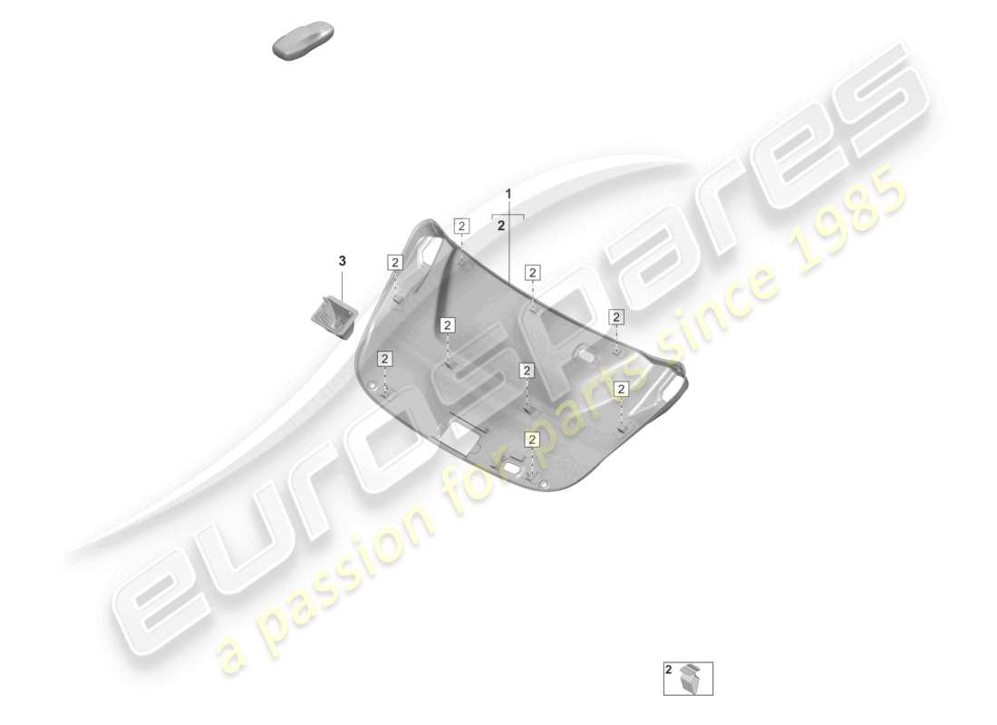 porsche 2023 (taycan 9j1-1) rear lid trim panel part diagram