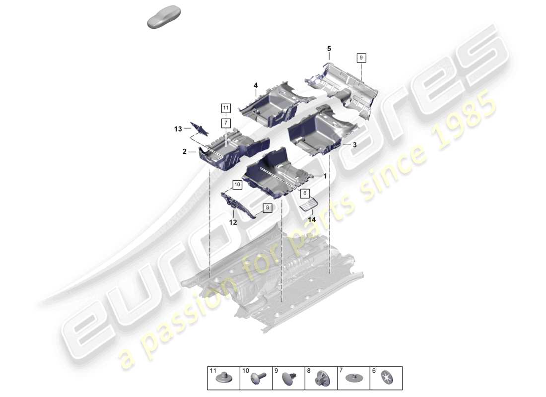 porsche 2026 (panamera 976) flooring part diagram
