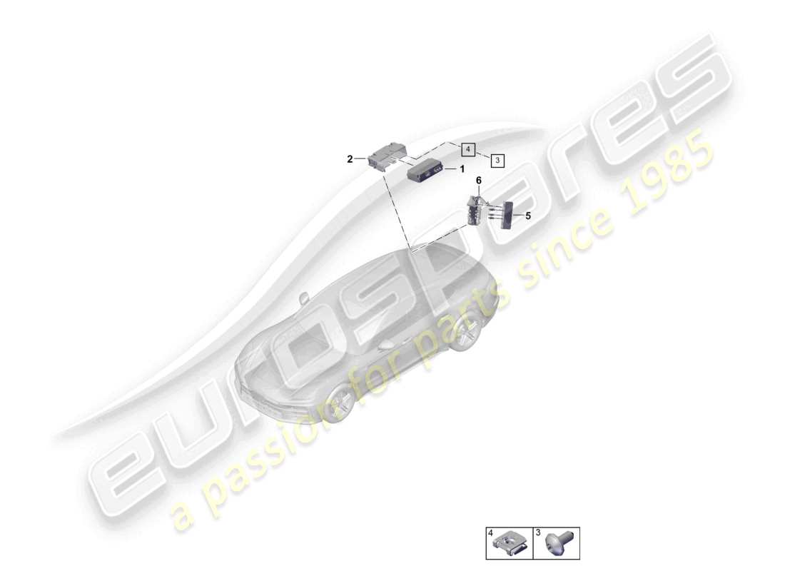 porsche 2026 (panamera 976) control unit for real time monitoring (rtm) and aerial part diagram