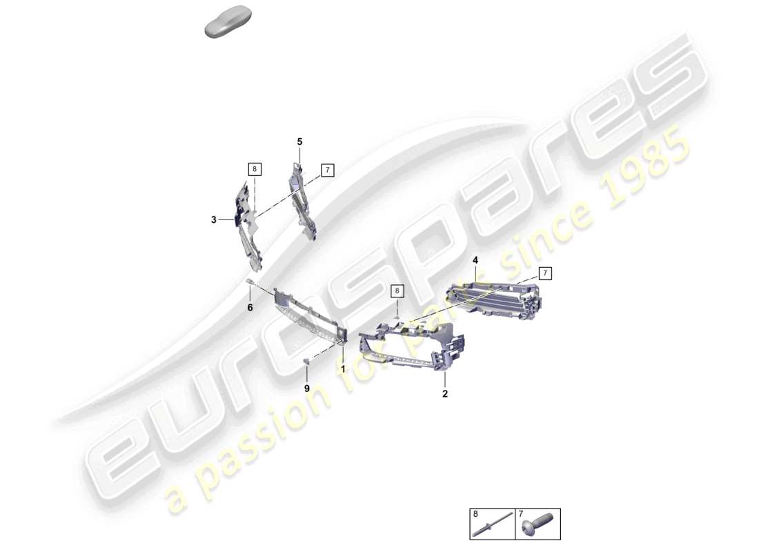 porsche 2020 (992-1 turbo / s) air guide front bumper part diagram