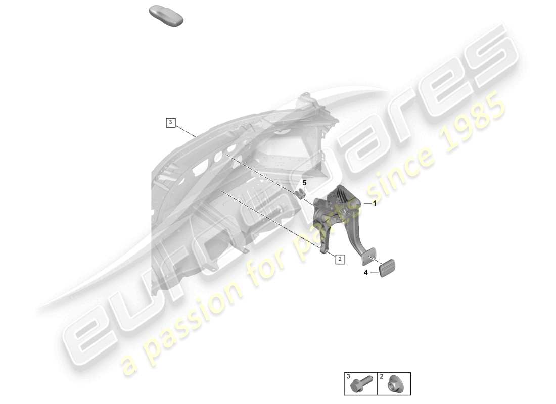 porsche 2025 (992-2) brake pedal for 8-speed automatic gearbox part diagram