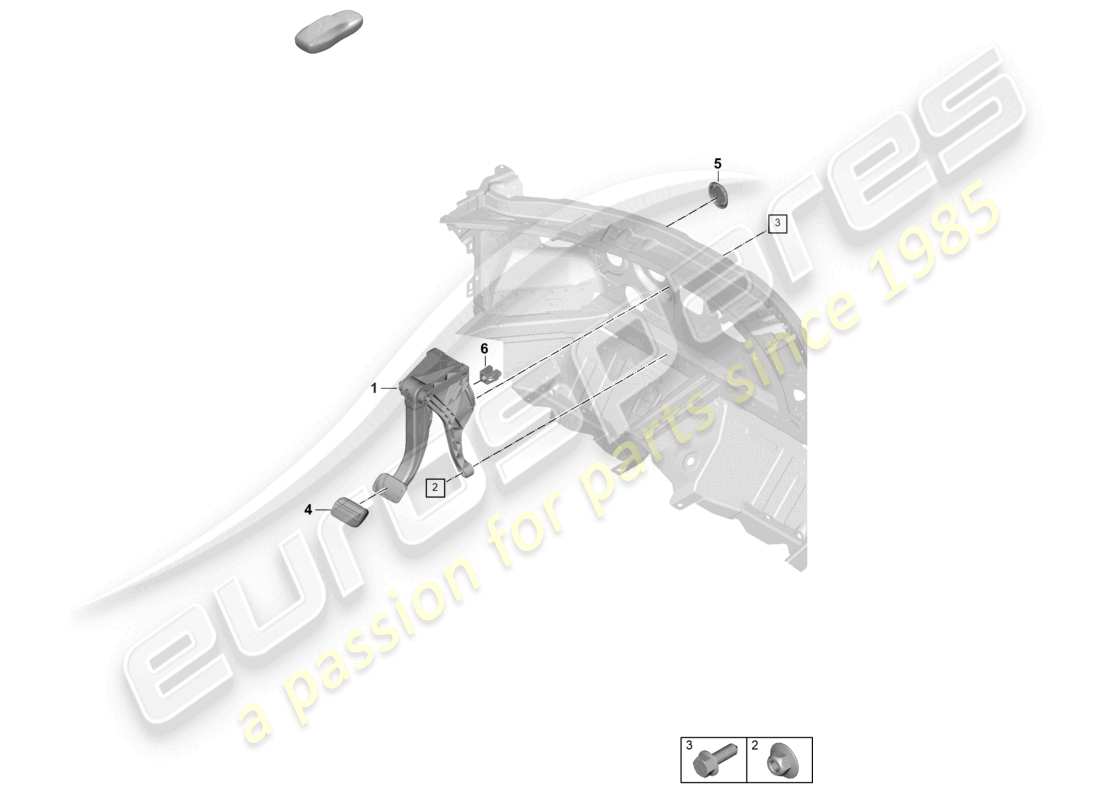 porsche 2025 (992-2) brake pedal for 8-speed automatic gearbox part diagram