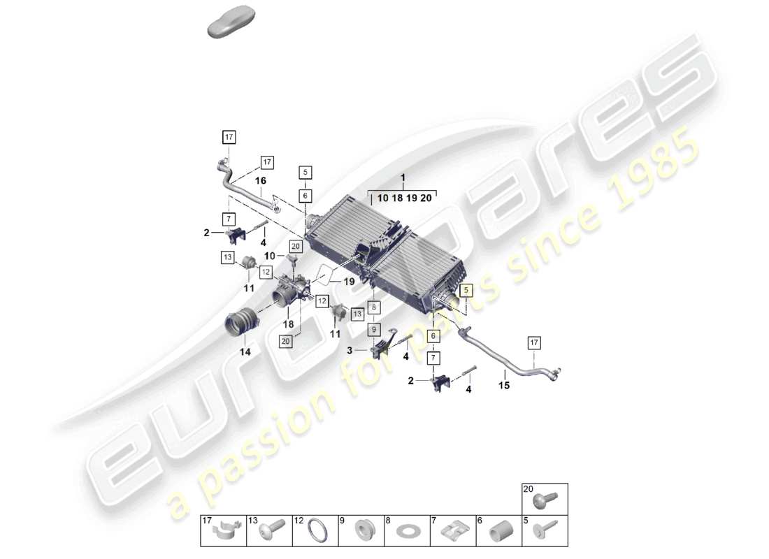 porsche 2026 (992-2) charge air cooler part diagram