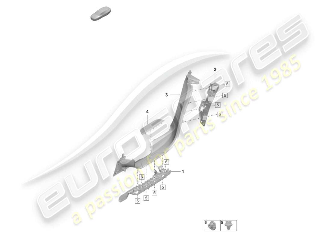 porsche 2022 (taycan 9j1-1) sill trim strip rear cover part diagram