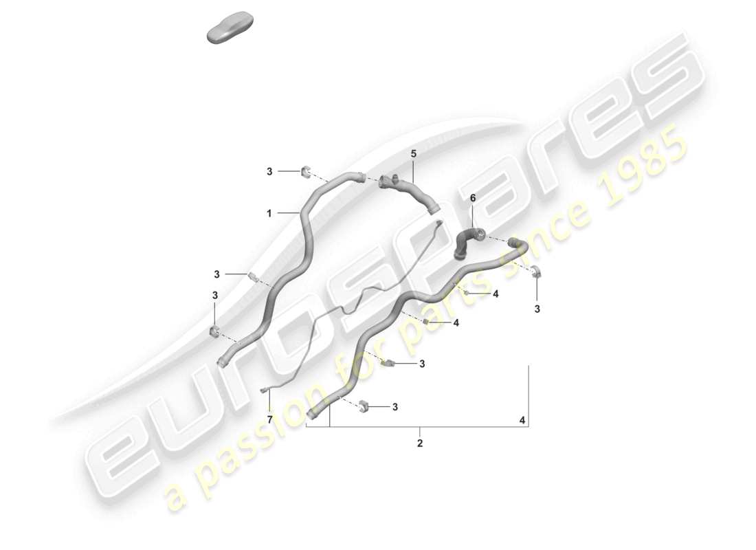 porsche 2022 (992-1 turbo / s) coolant cooling system rear end part diagram