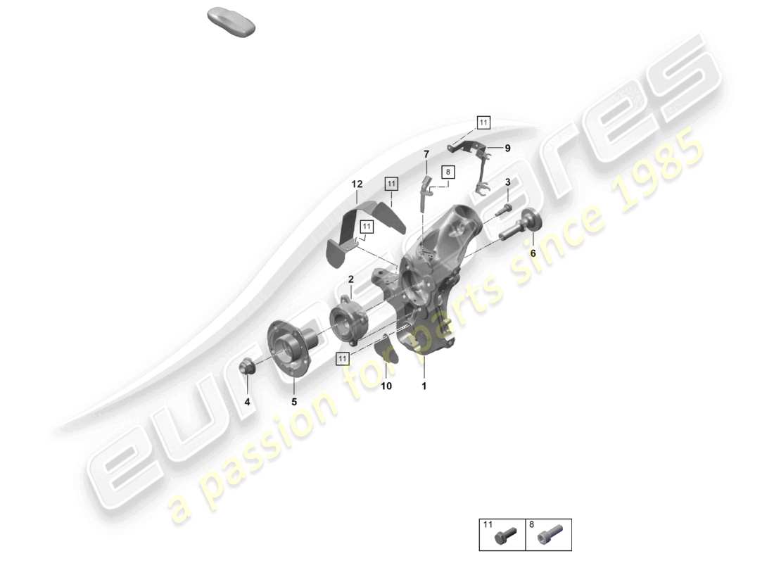 porsche 2021 (718 cayman gt4) wheel carrier wheel hub parts diagram