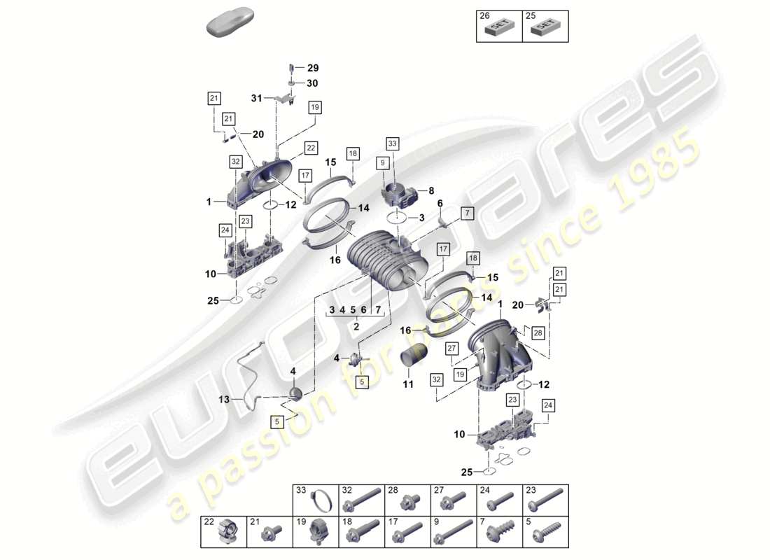 porsche 2023 (718 boxster spyder) intake air distributor throttle valve part diagram