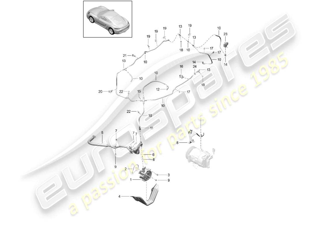 porsche 2022 (718 cayman) vacuum system engine vacuum pump part diagram