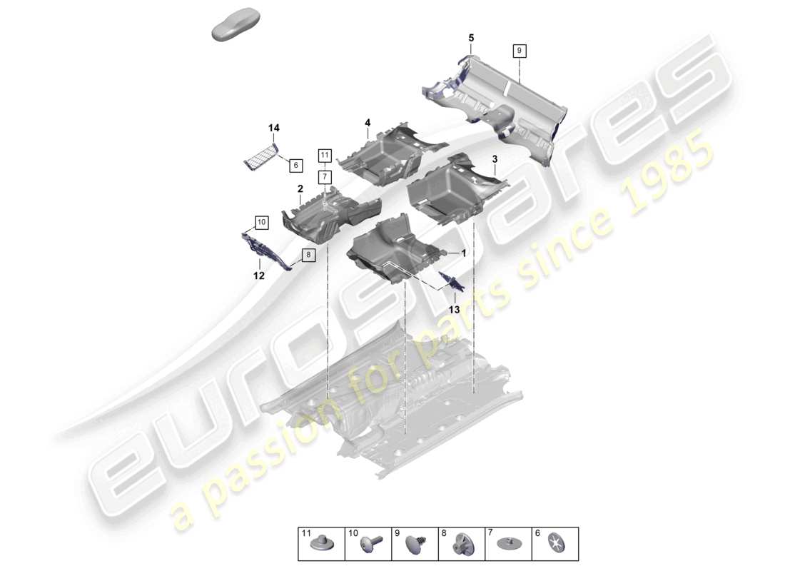 porsche 2025 (panamera 976) flooring part diagram