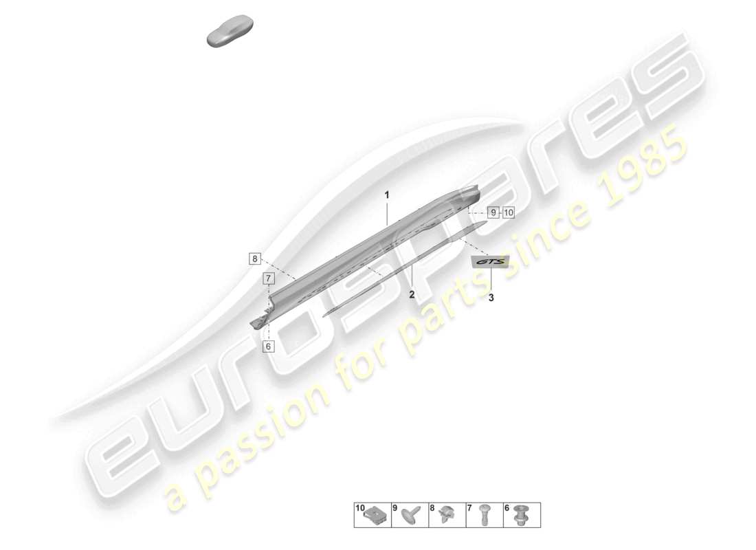porsche 2021 (taycan 9j1-1) side member trim accessories part diagram