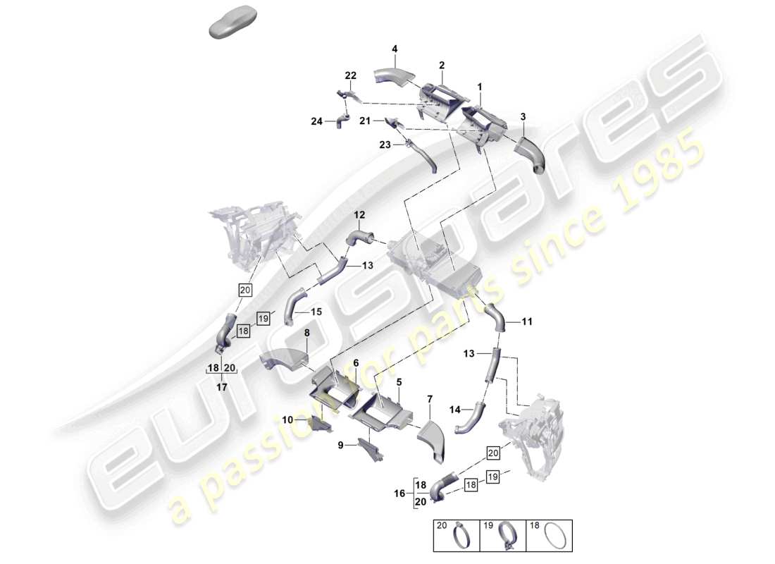 porsche 2024 (992-2 turbo / s) air guide charge air cooler part diagram
