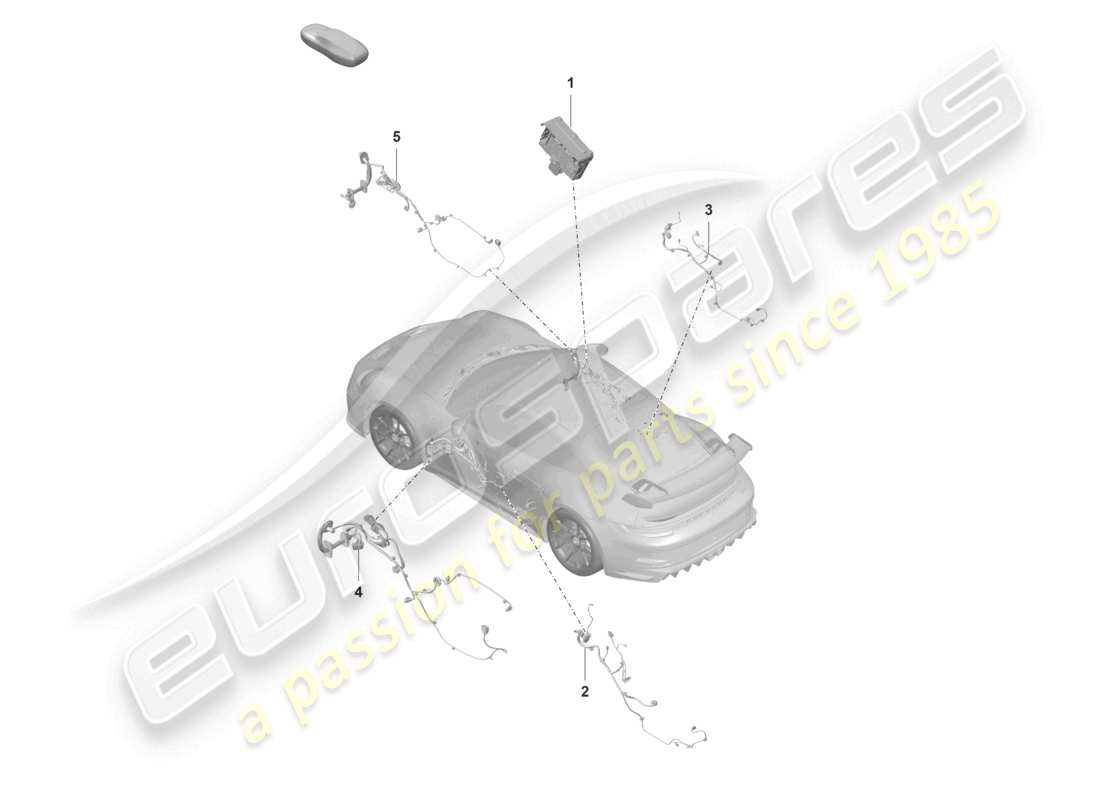 porsche 2022 (992-1 gt3/rs/st) doors control units wiring looms part diagram