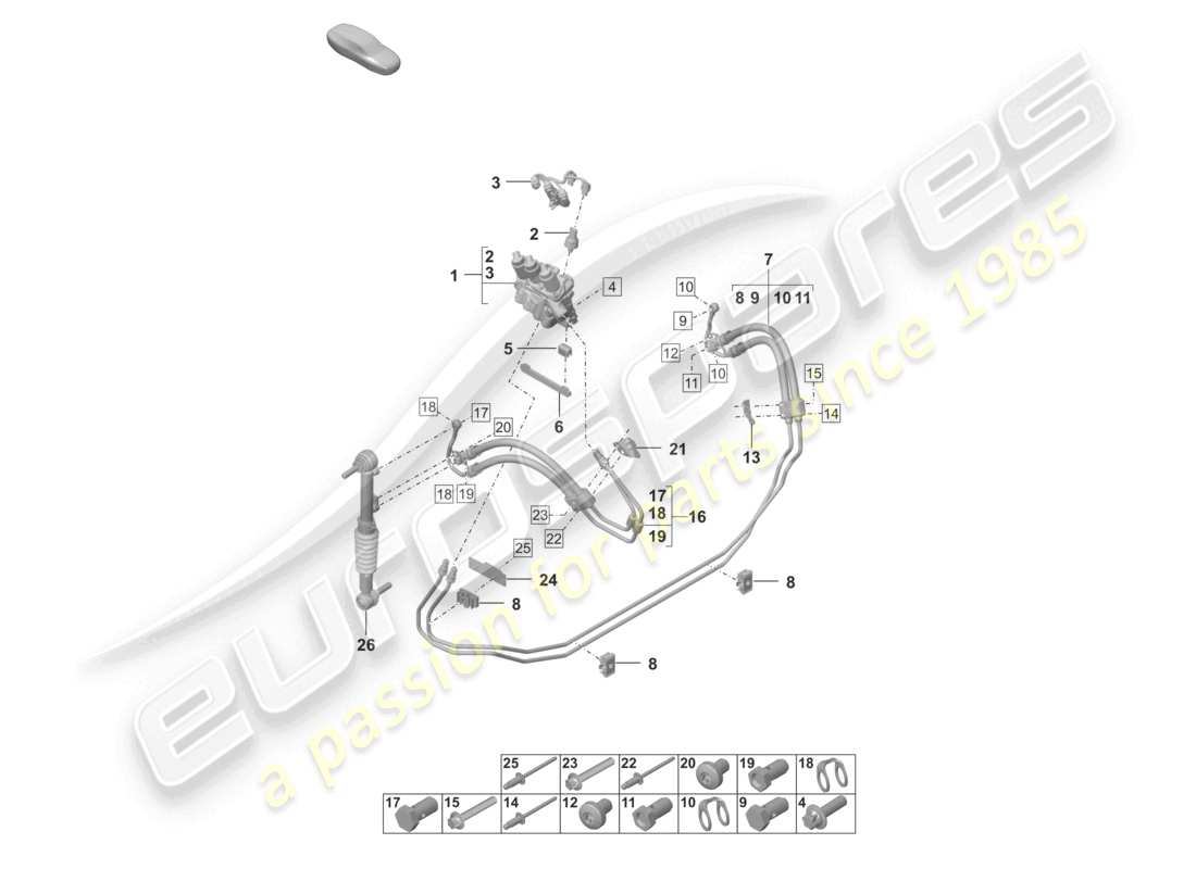 porsche 2022 (992-1 turbo / s) hydraulic line valve block pdcc part diagram