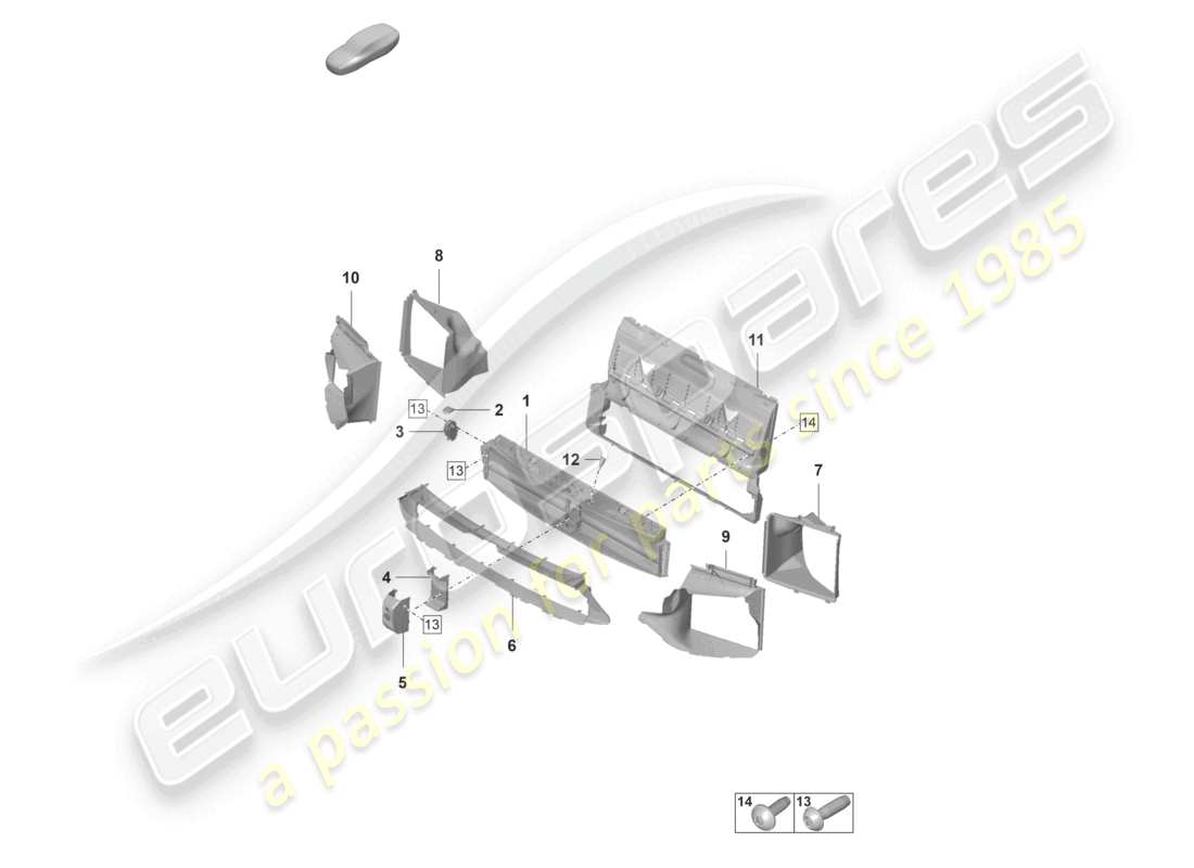 porsche 2024 (panamera 971-2) air guide and disc pack turbo part diagram