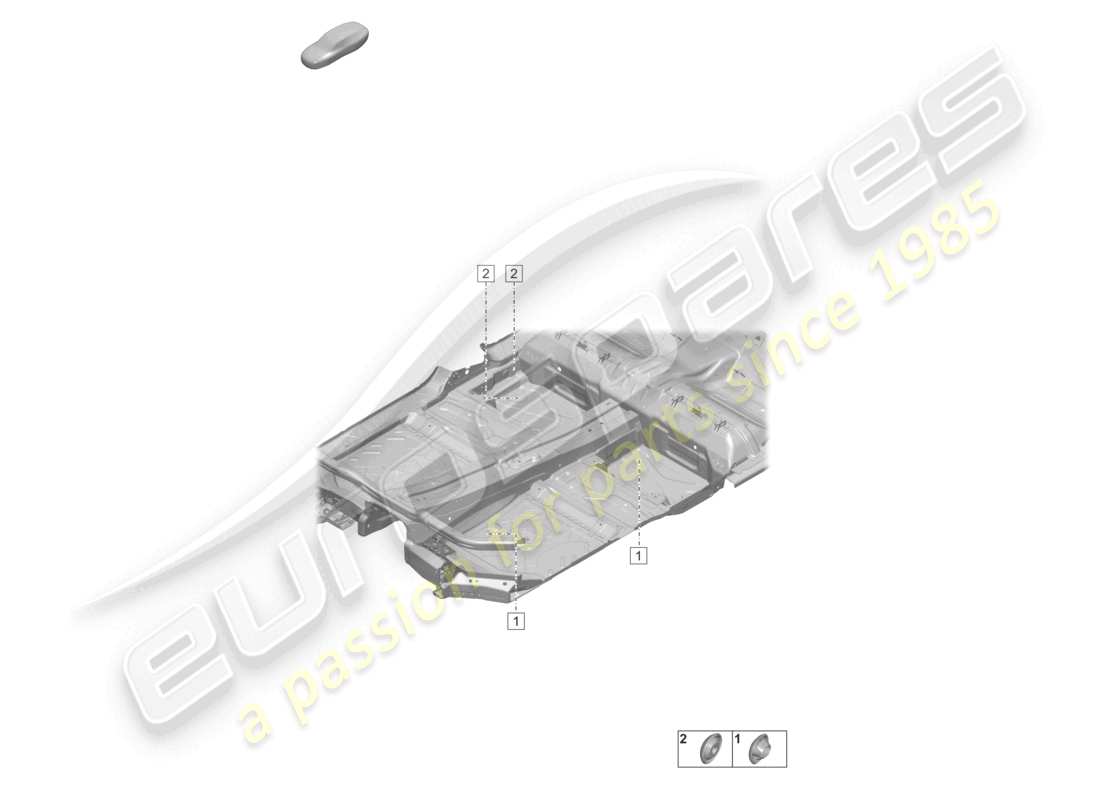 porsche 2022 (taycan 9j1-1) underbody interior part diagram