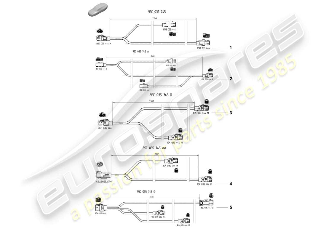porsche 2025 (macan-e) data connection line parts diagram