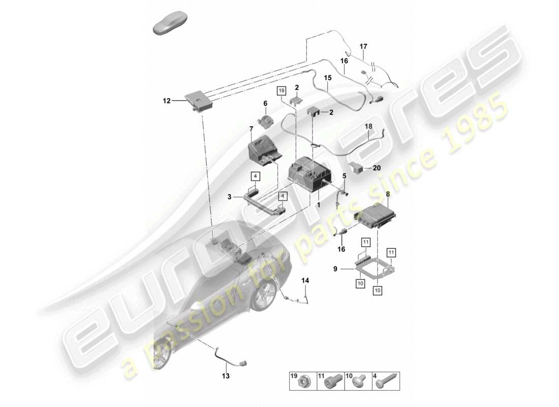 porsche 2023 (panamera 971-2) battery 48 volts part diagram