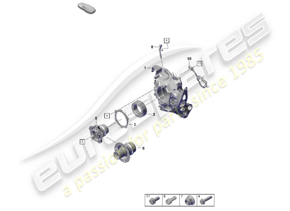 porsche 2026 (992-2) wheel carrier wheel hub part diagram