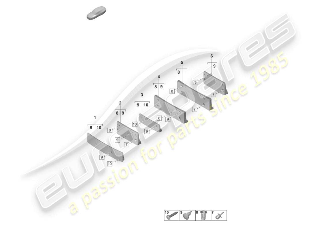 porsche 2023 (panamera 971-2) licence plate holder sport design package part diagram