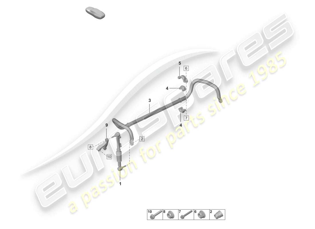 porsche 2025 (992-2 turbo / s) anti-roll bar coupling rod pdcc part diagram
