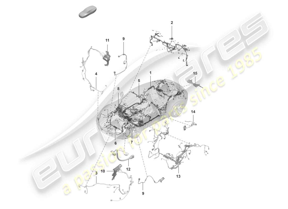 porsche 2022 (992-1) wire set bumper front end part diagram