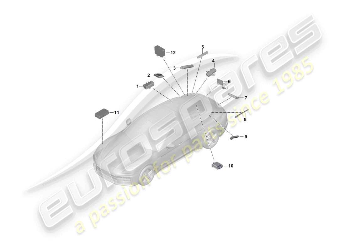 porsche 2026 (panamera 976) aerial rear aerial amplifier part diagram