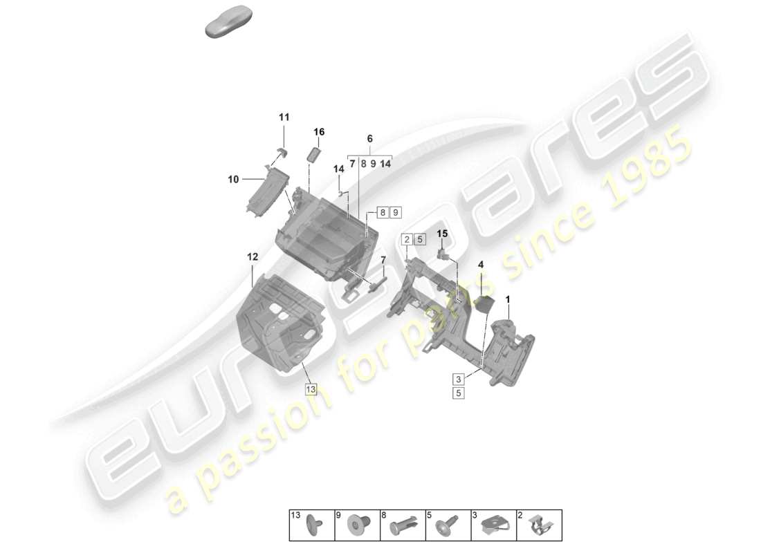 porsche 2021 (992-1 gt3/rs/st) glove box and trim (drivers side) part diagram