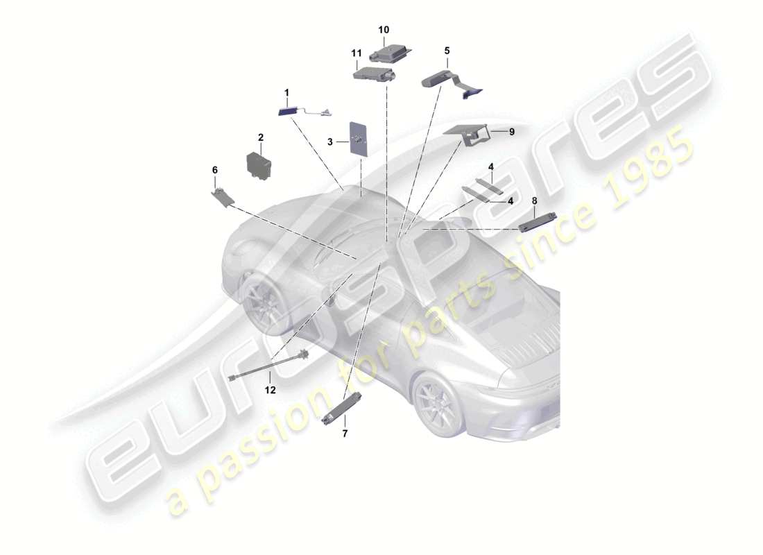 porsche 2025 (992-2) aerial front part diagram