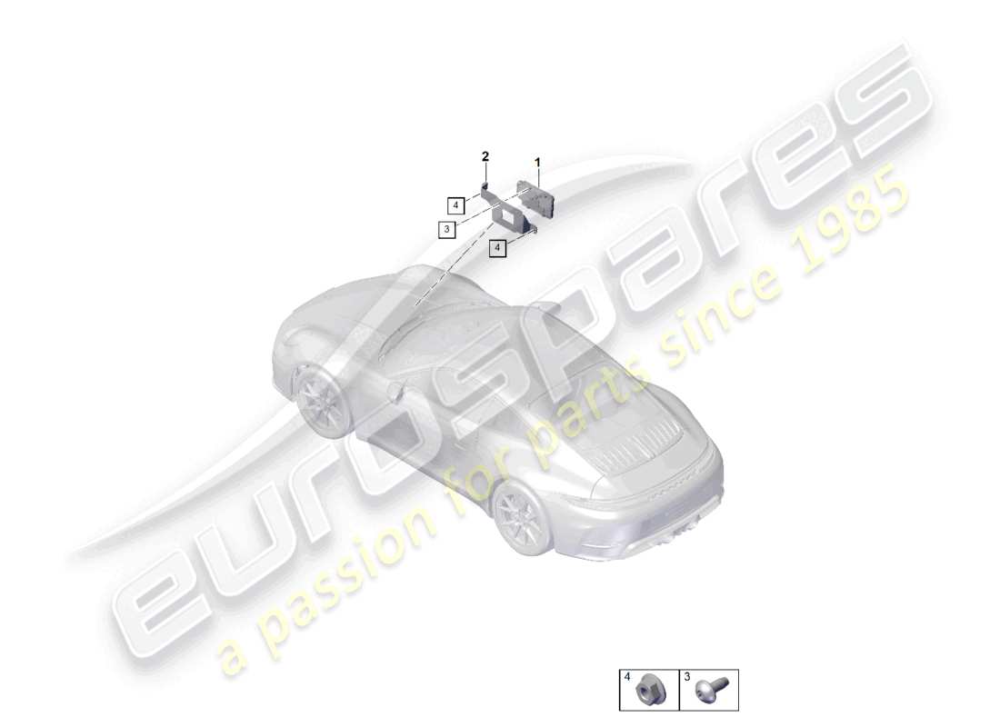 porsche 2025 (992-2) control unit for chassis door control unit part diagram