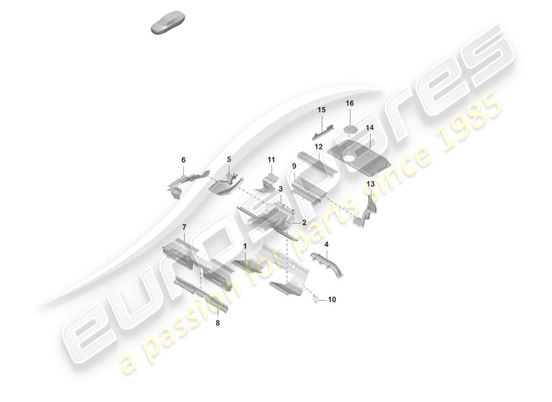 porsche 2020 (taycan 9j1-1) rear end rear bottom plate seat support part diagram