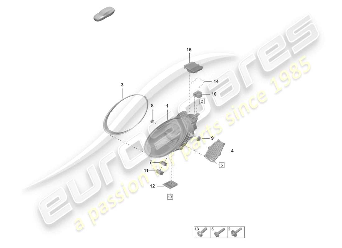 porsche 2024 (992-2 gt3/rs/st) led headlight with matrix beam part diagram