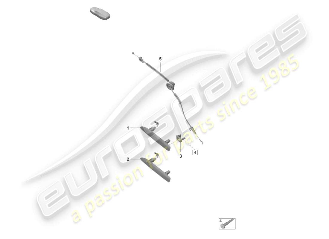porsche 2024 (992-2 gt3/rs/st) door handles part diagram