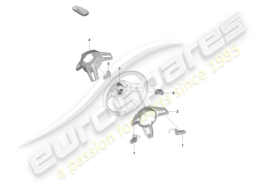 porsche 2024 (992-2 gt3/rs/st) accessories steering wheel part diagram