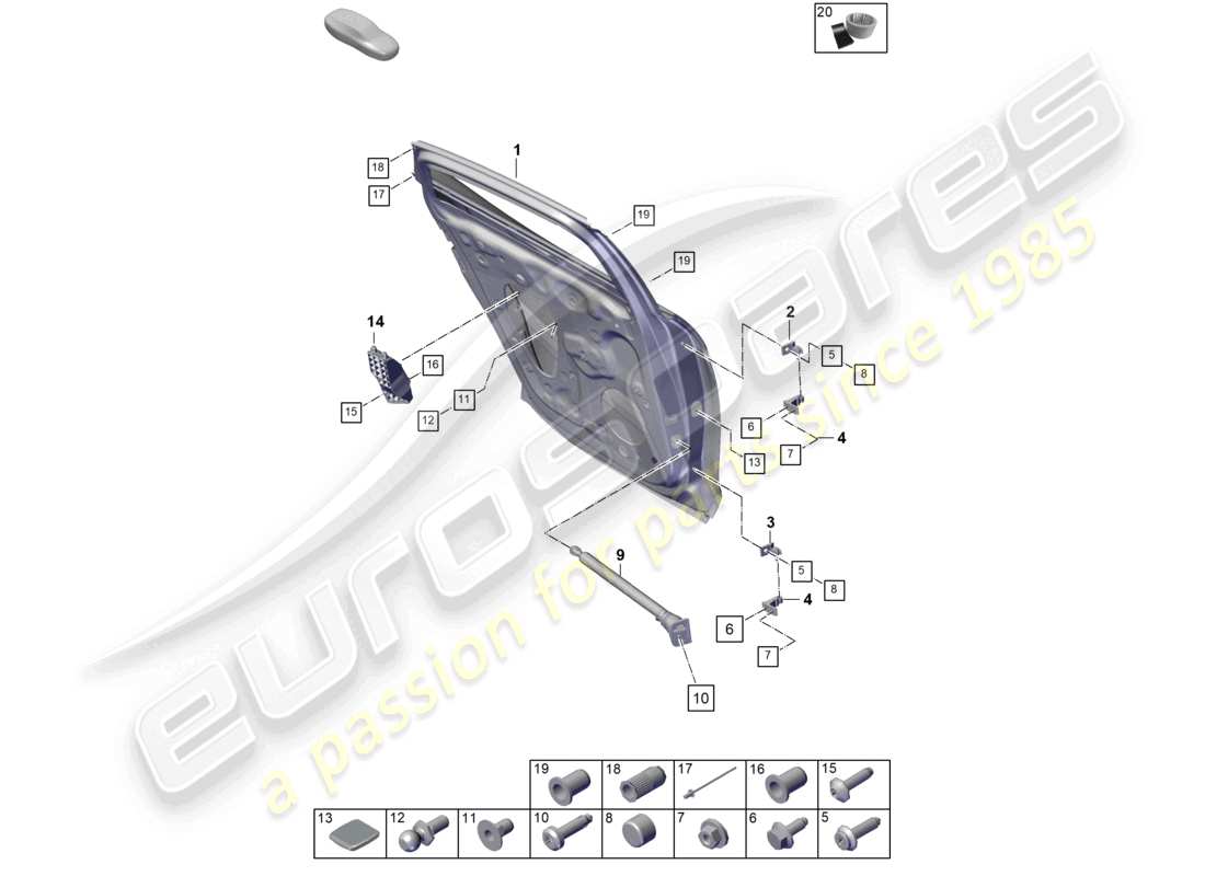 porsche 2026 (panamera 976) door shell rear part diagram