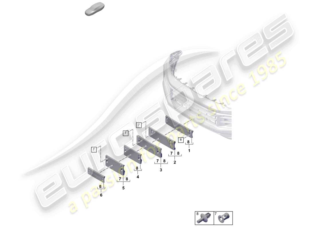 porsche 2026 (cayenne e3 pa) licence plate holder parts diagram