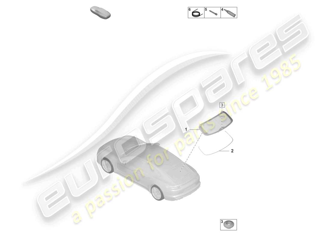 porsche 2023 (panamera 971-2) rear window part diagram