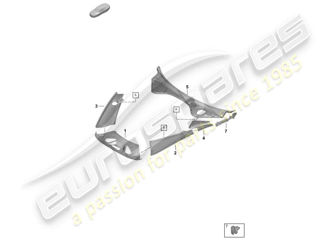 porsche 2025 (panamera 976) cover panel engine bay front end part diagram