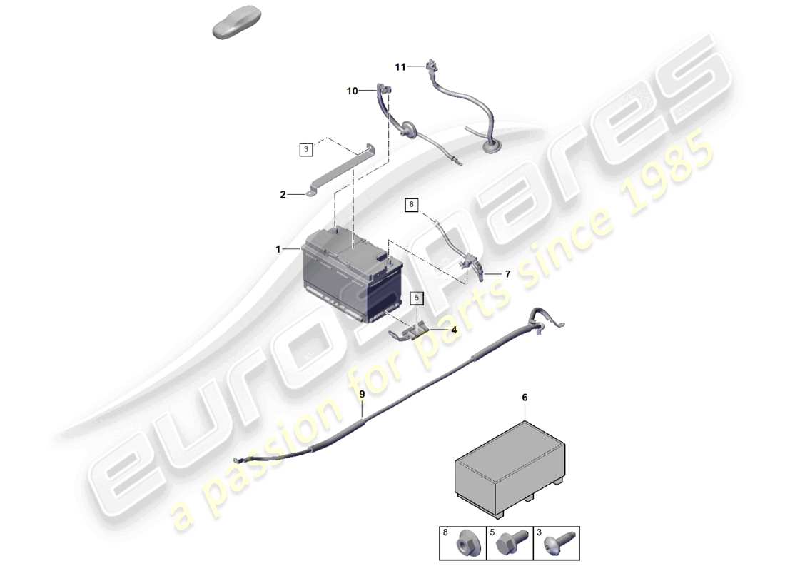 porsche 2025 (992-2) battery part diagram