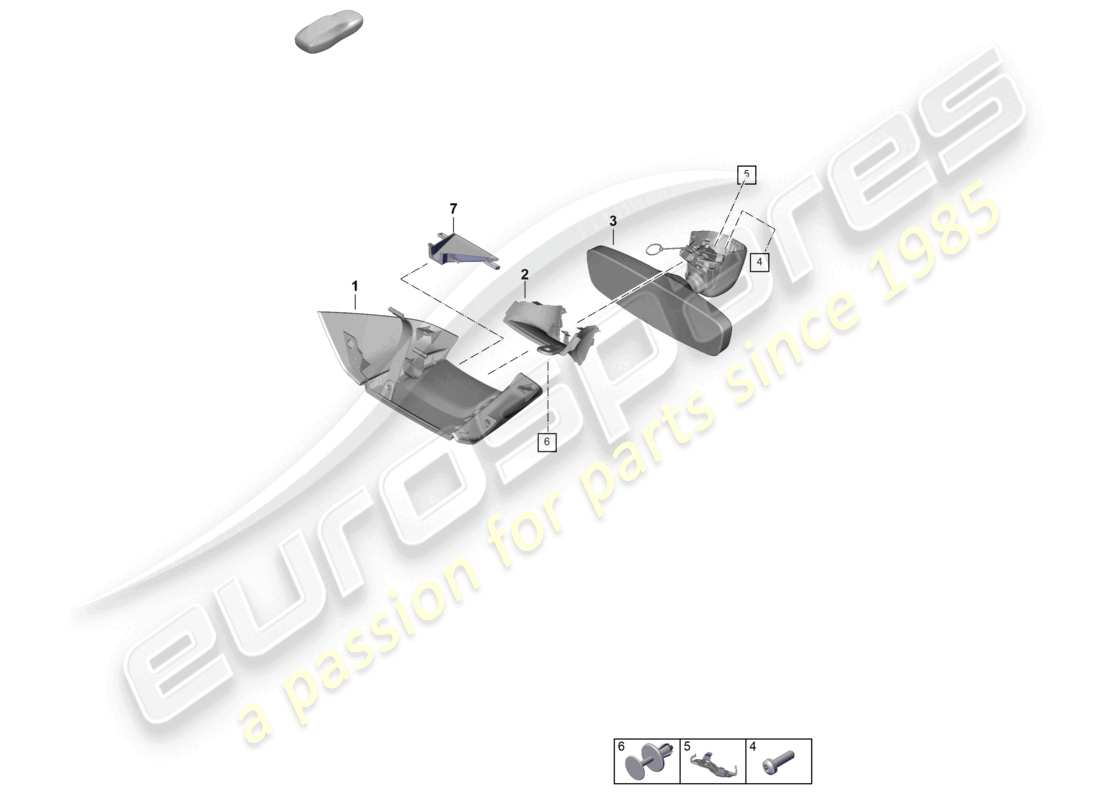 porsche 2026 (panamera 976) interior mirror accessories part diagram