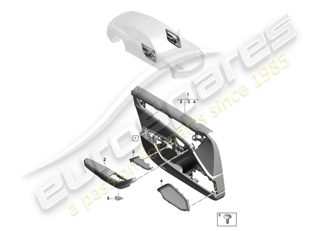 porsche 2026 (panamera 976) door panel front doors for vehicles with leatherette/dinamica equipment part diagram