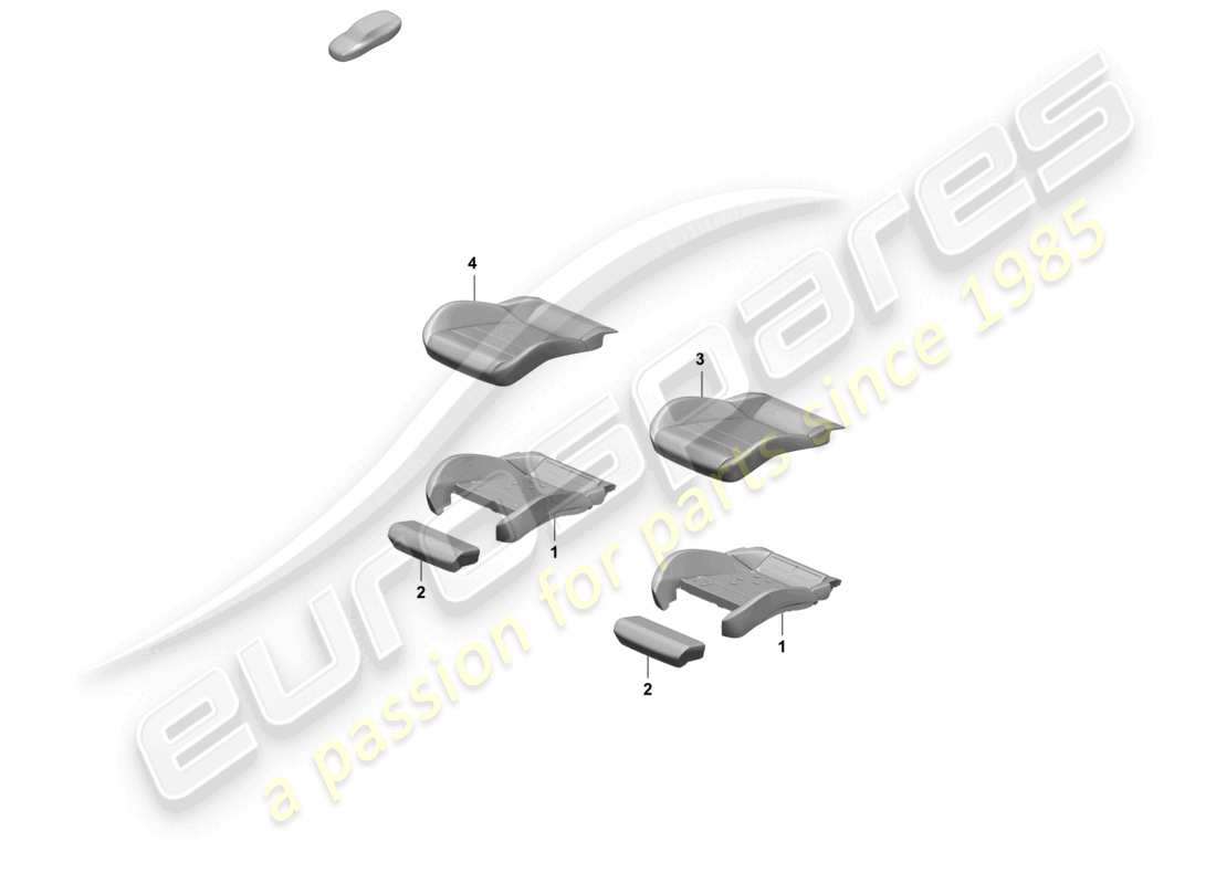 porsche 2026 (taycan 9j1-2) foam part seat cover sports seat part diagram