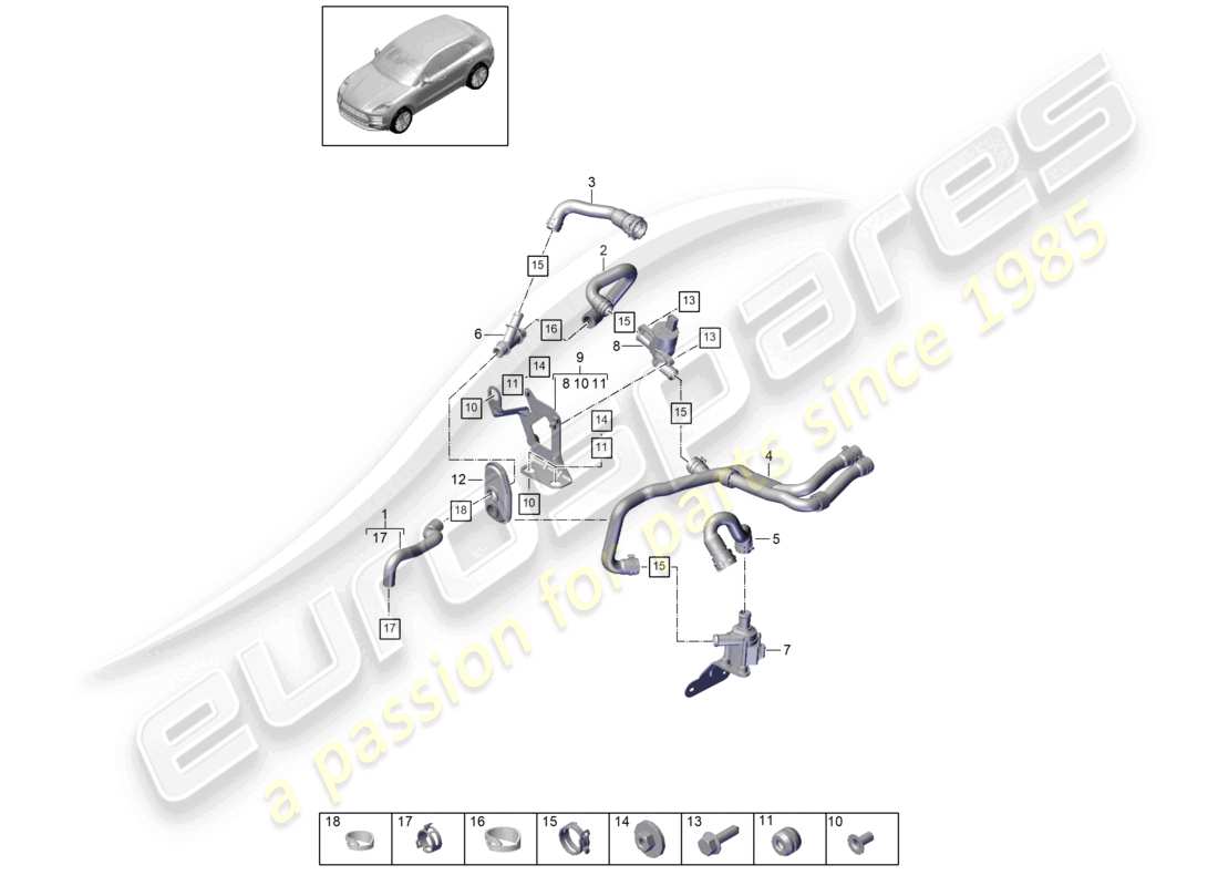 porsche 2021 (macan) heater v6 turbo water box lhd d - mj 2020>> part diagram