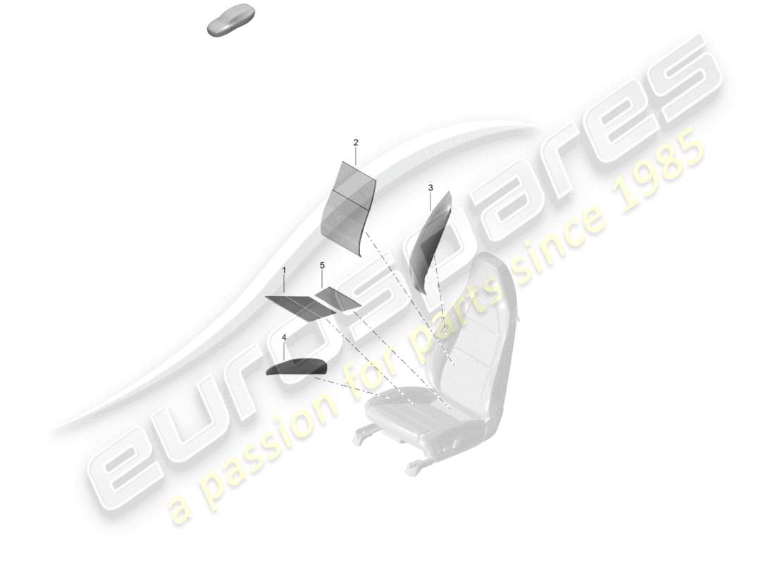 porsche 2023 (718 boxster spyder) heater element folding sports seat bucket seat part diagram
