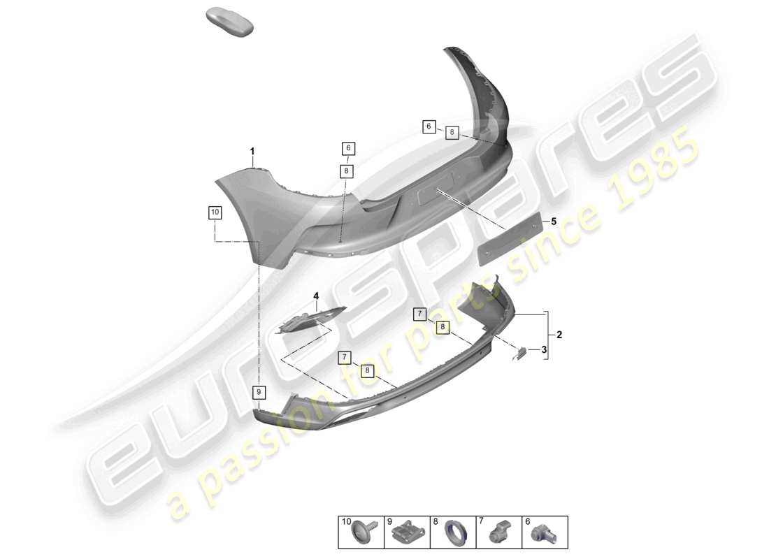 porsche 2026 (panamera 976) bumper rear part diagram