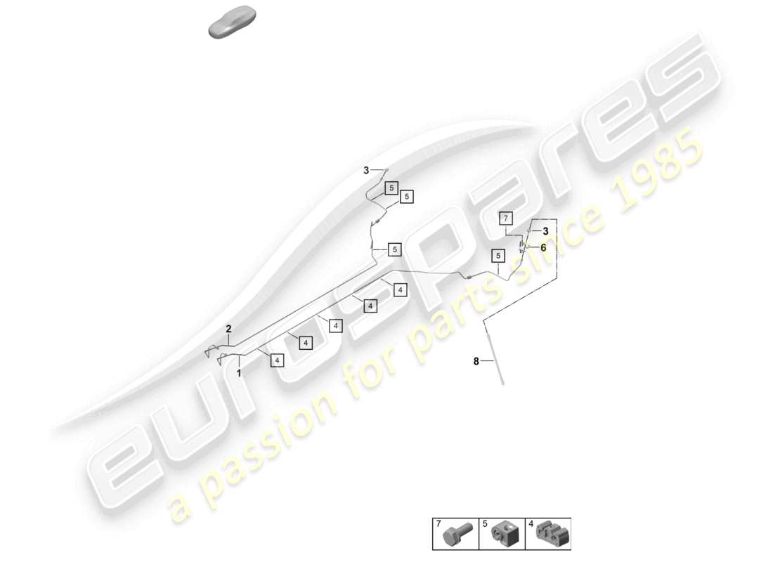 porsche 2026 (992-2 turbo / s) brake line center underbody rear part diagram