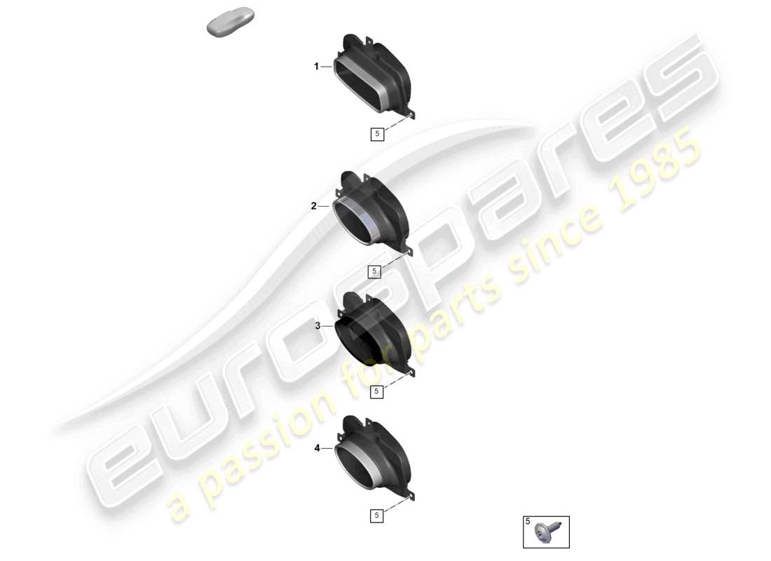 porsche 2025 (992-2) exhaust tail pipe part diagram